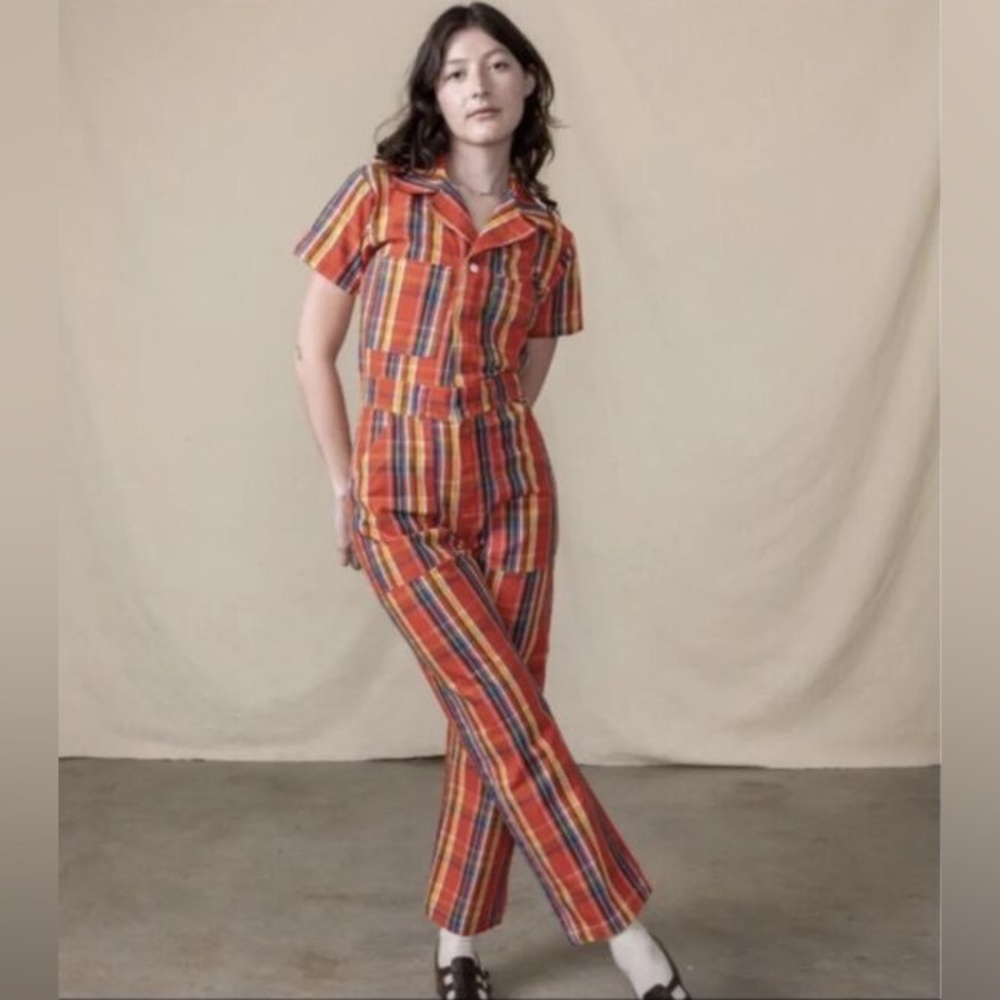 Big Bud Press Red Plaid Jumpsuit XXS XS never worn